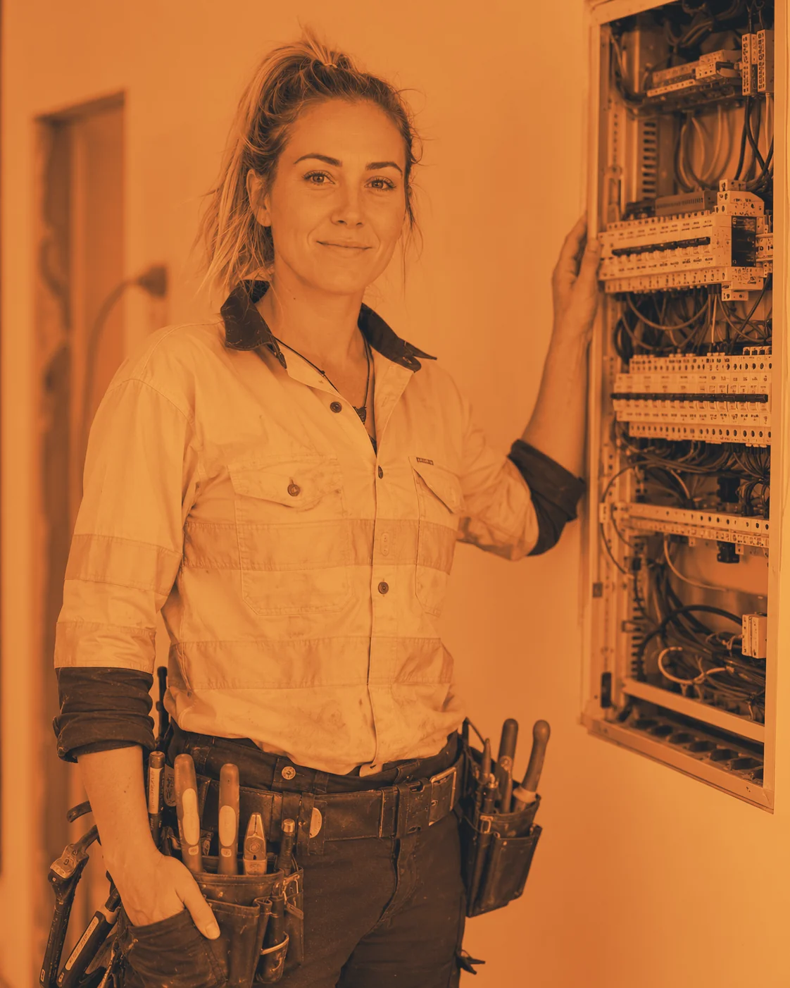 Australian electrician at work