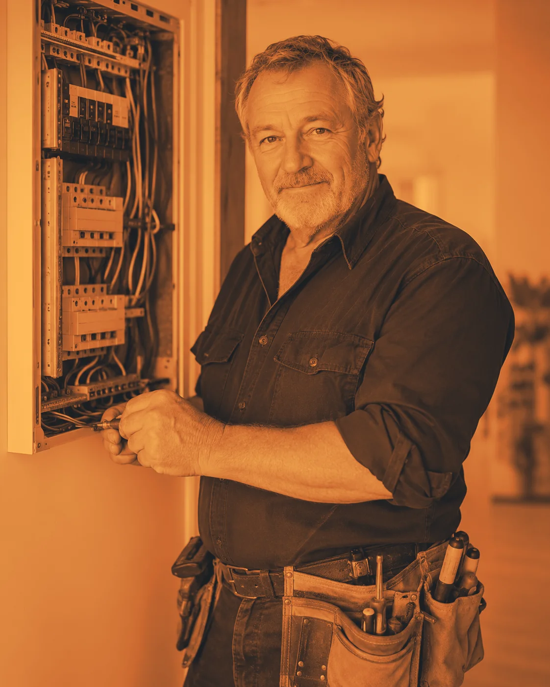Experienced Australian electrician at work